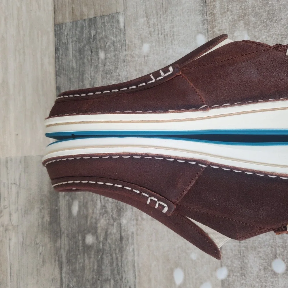 Birkenstock Duma Mens Shoes Sz 8 Mid Brown Leather Slip On Low Top Casual Loafer